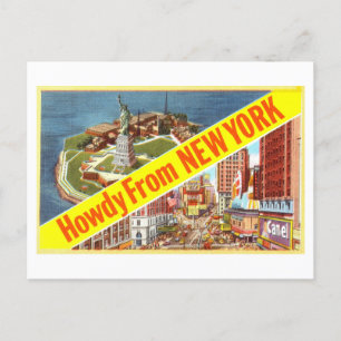 Vintage Howdy från New York City Vykort