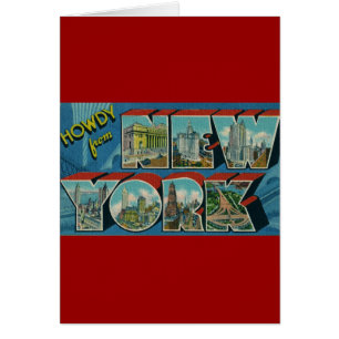 Vintage Howdy från New York Hälsningskort