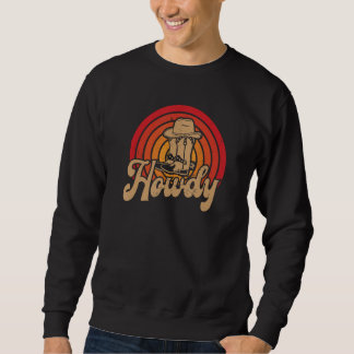 Vintage Howdy Rodeo Western Country Södra Cowgi Lång Ärmad Tröja