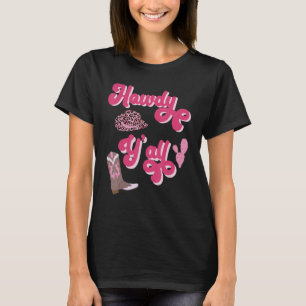 Vintage Howdy Y'All Rodeo Westerna Land södra T Shirt