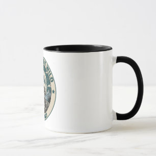 Vintage Howling Varg Under Fullmåne Vildmark Mugg