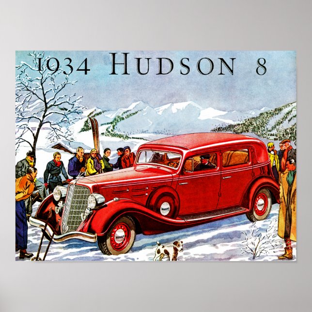 Vintage Hudson Automobile Ad Poster (Framsidan)