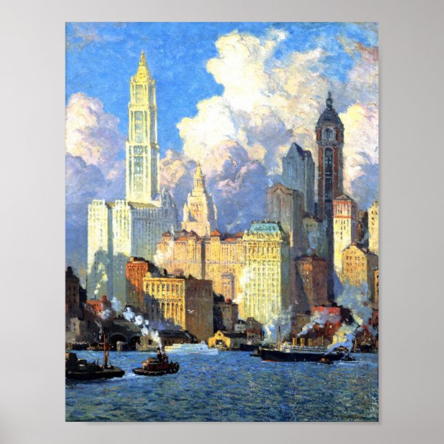 Vintage Hudson River Waterfront Poster (Framsidan)