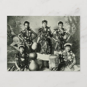 Vintage Hula Portait Vykort