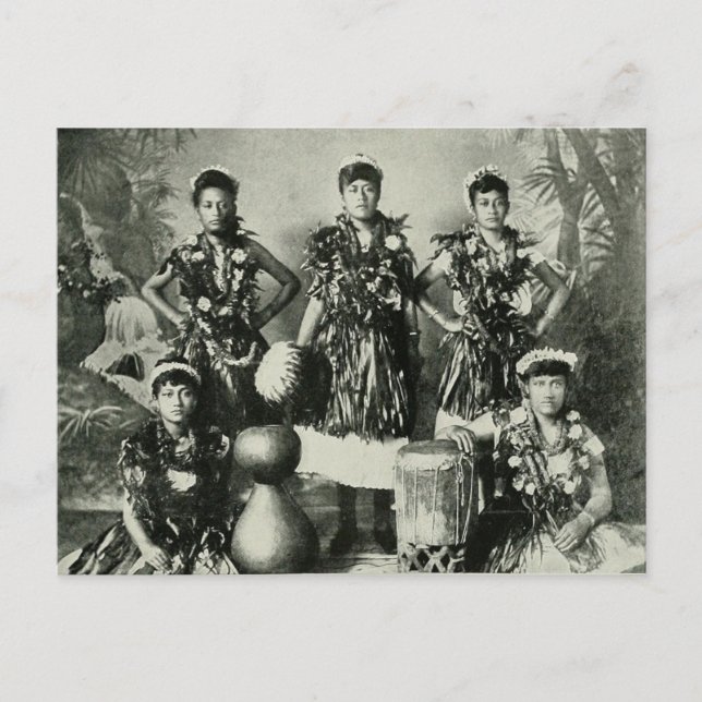 Vintage Hula Portait Vykort (Framsida)