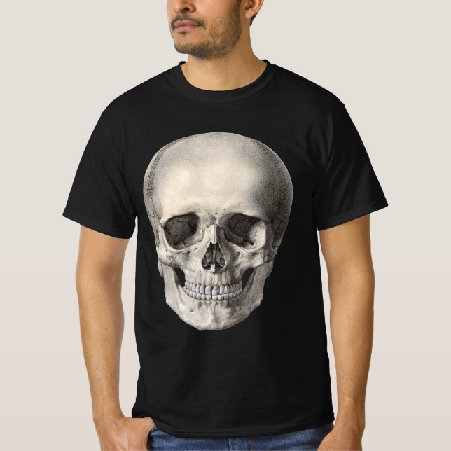 Vintage Human Anatomy Skull, Halloween Skeleton Tröja (Framsida)