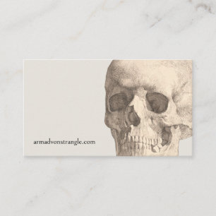 Vintage Human Skull Halloween Visitkort