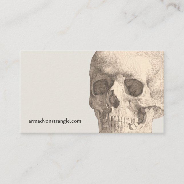 Vintage Human Skull Halloween Visitkort (Framsida)