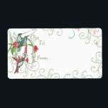 Vintage Humingbird Swirl julklapp Märkre Fraktsedel<br><div class="desc">Se mer juldesign av Sandra</div>