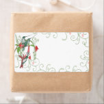 Vintage Humingbird Swirl julklapp Märkre Fraktsedel<br><div class="desc">Elegant Red and Grönt Hummingbird Family (Mor Far och Child Birds). Love birds. Red and Grönt Swirl Gräns Abstrakt Modern Swirl Gräns Helgdag Juletiketters Utformning av Sandra Mack. Möjliga användor är: märkre, CD-DVD-etikett, etiketter för homemade gåvor, etikett för Canning Burk, etikett för gelégodis, etikett för honung Burk, etikett för Party,...</div>