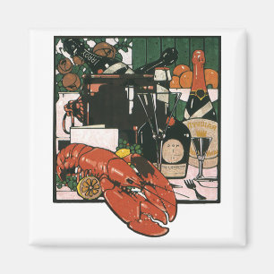 Vintage Hummer Champagne; Elegant Festlig Fest Magnet