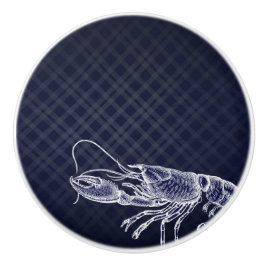 Vintage Hummer Navyblå Elegant Skaldjursdekoration Knopp
