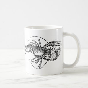 Vintage hummerillustration kaffemugg