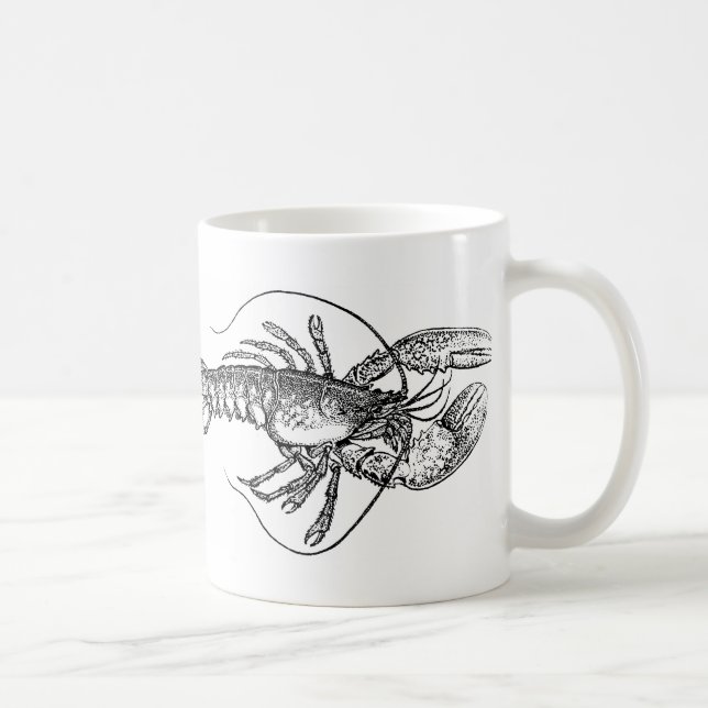 Vintage hummerillustration kaffemugg (Höger)