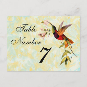 Vintage Hummingbird Bordsnummer Card
