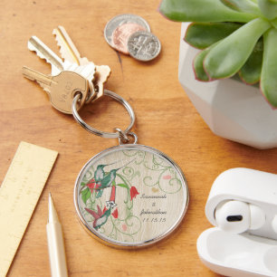 Vintage Hummingbird Bröllop Nyckelring