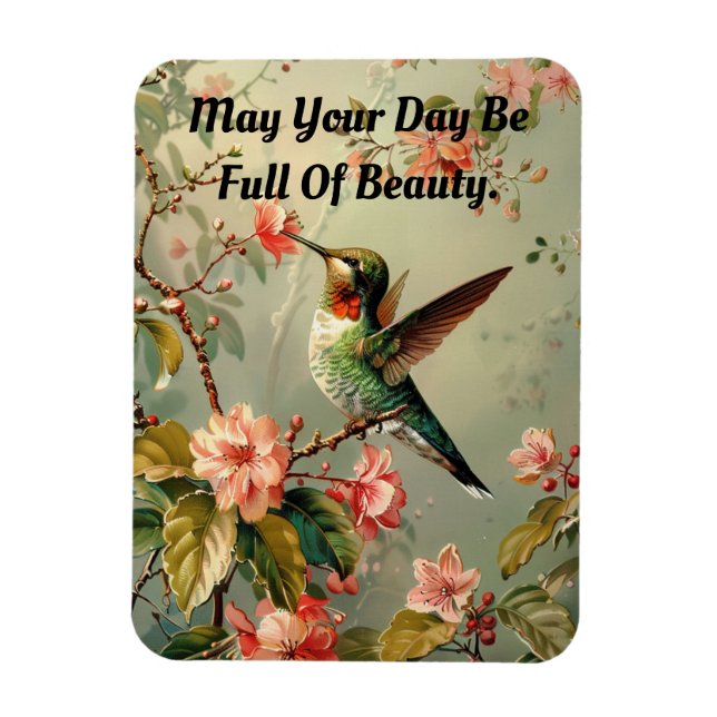Vintage Hummingbird Flexible Photo Magnet (Vertikal)