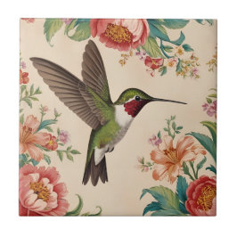Vintage Hummingbird Kakelplatta
