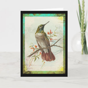 Vintage Hummingbird Kort