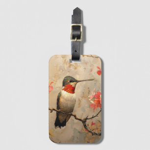 Vintage Hummingbird Luggage Tag Bagagebricka