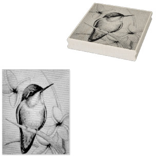 Vintage Hummingbird nr 3 Vattenfärgsart Art Stämpel