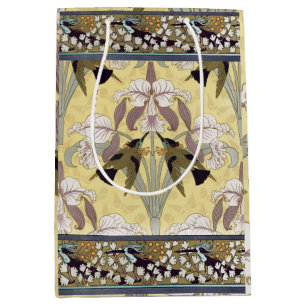 Vintage Hummingbird Orkidé Art Nouveau Mönster