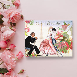 Vintage Hummingbird Paris Tango Postcard Vykort