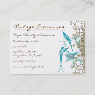Vintage Hummingbird Swirl Design Visitkort