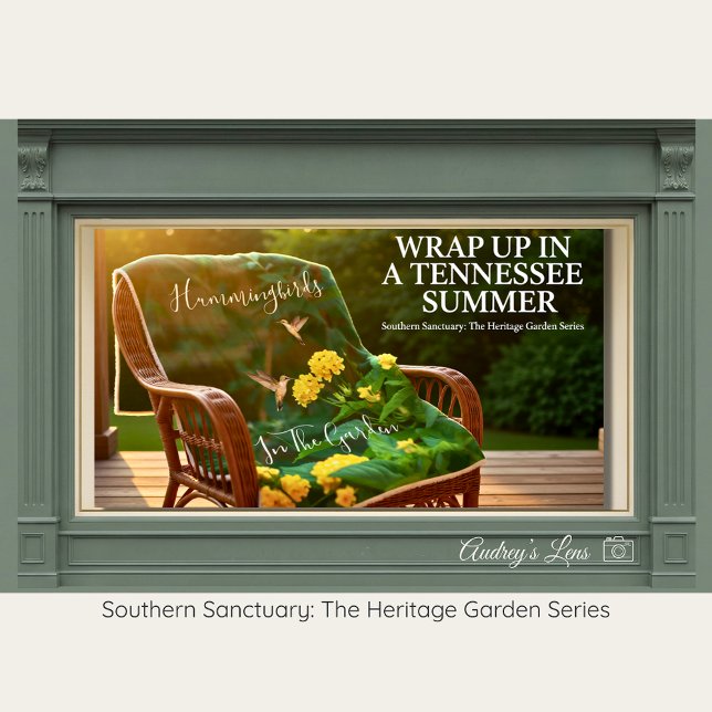 Vintage Hummingbird & Wildflower Cozy Throw Fleecefilt (Skapare uppladdad)