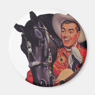 Vintage Humor, Cowboy Singing Music to his Horse Magnet