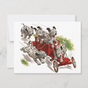 Vintage Humor Cute Dalmatian Puppy Hundar Fire Las
