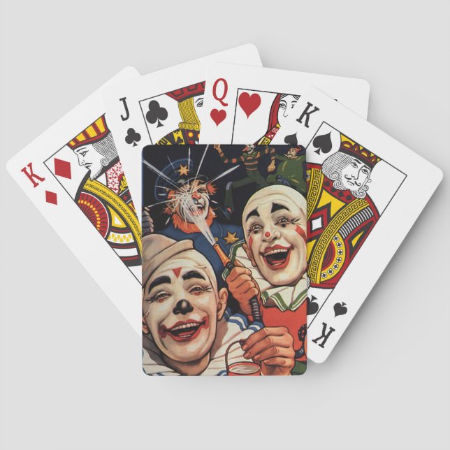 Vintage Humor, dödande cirkuskläder och polis Kortlek (Baksidan)