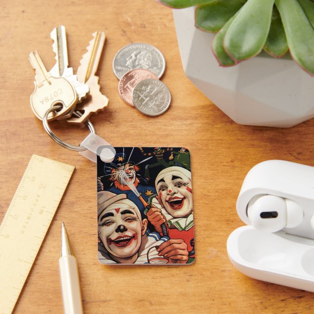 Vintage Humor, dödande cirkuskläder och polis Nyckelring (Skrivbord)