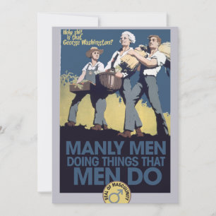Vintage Humor Manly MANAR Inbjudningar