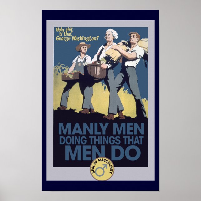 Vintage Humor Manly MANAR Poster (Framsidan)