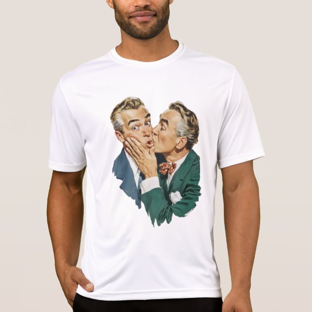 Vintage Humor Överraskande Kysscen T Shirt (Framsida)