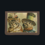 Vintage Humor, Viktorian Bride Groom Cats in Hats<br><div class="desc">Vintage illustrerar en lustig humor-bild med Victorian tabby katt som bär hattar. Ett bröllop för sällskapsdjur kärlek och romantik med kattbrud och kattgroom. Bröden bär en elegant blommigt-blomma och brudkatten bär ett finare-formellt top hat.</div>