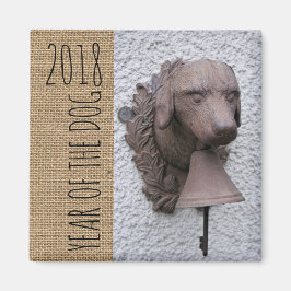 Vintage Hund Bell med Hund Nyckel 2018 Magnet