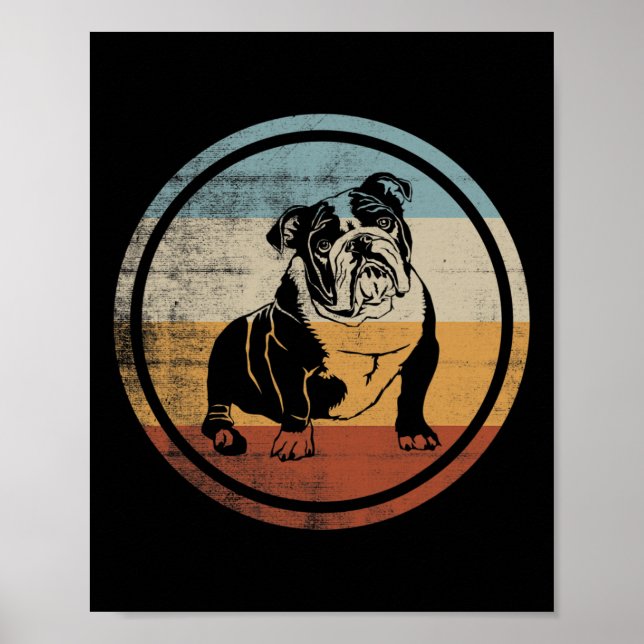 Vintage Hund design English Bulldog Poster (Framsidan)
