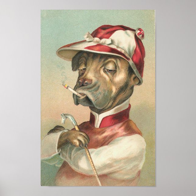 Vintage Hund Jockey Poster (Framsidan)
