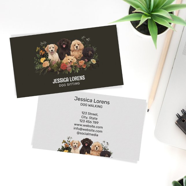 Vintage Hund Sitter, Pet Groomer, Veterinär Visitkort (Skapare uppladdad)