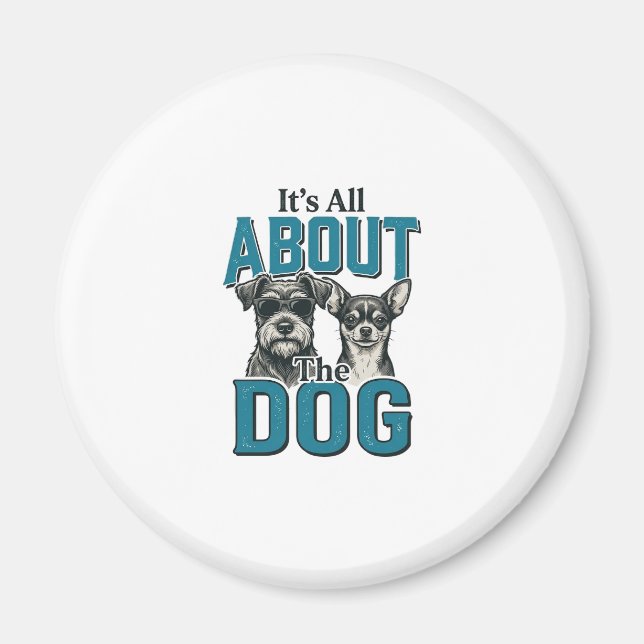 Vintage Hundälskare Citat Vektor Design_1 Magnet (Framsidan)
