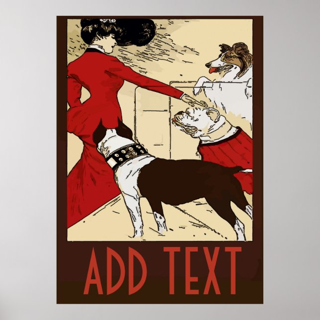 Vintage Hundar Poster, lägg till text Poster (Framsidan)