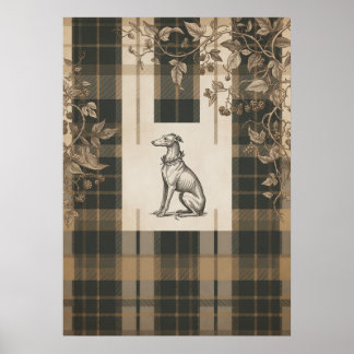 Vintage Hundgravyr Botanisk Trädgård Poster