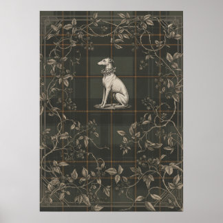 Vintage Hundgravyr Botanisk Trädgård Poster