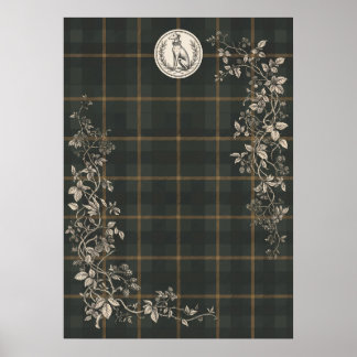 Vintage Hundgravyr Botanisk Trädgård Poster