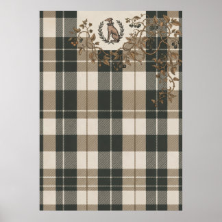 Vintage Hundgravyr Botanisk Trädgård Poster