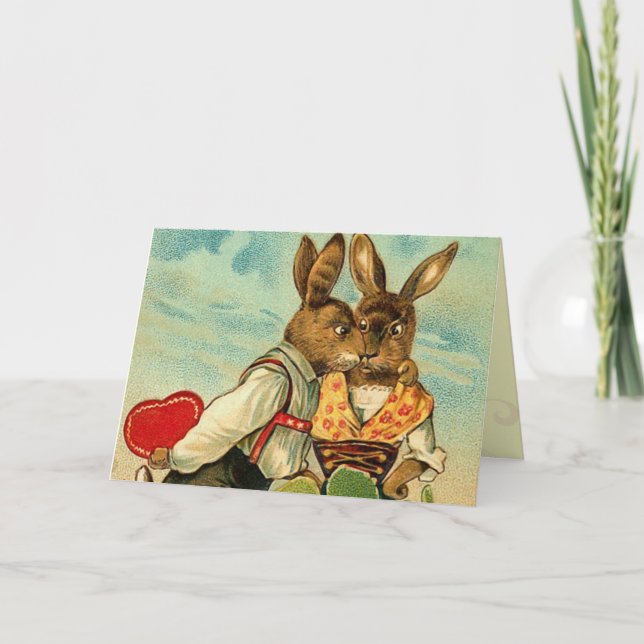 Vintage Hunny Bunny Card Helgkort (Framsida)