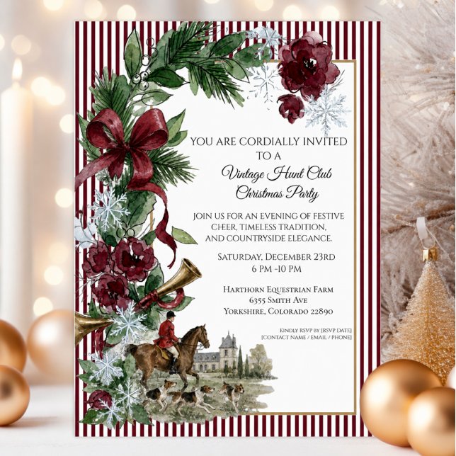 Vintage Hunt Club Julfest  Inbjudningar (Skapare uppladdad)
