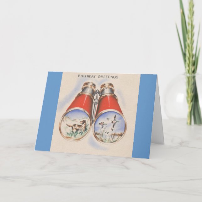 Vintage Hunter Birthday Greetings Kort (Framsida)